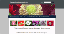 Desktop Screenshot of papaversomniferumseeds.com